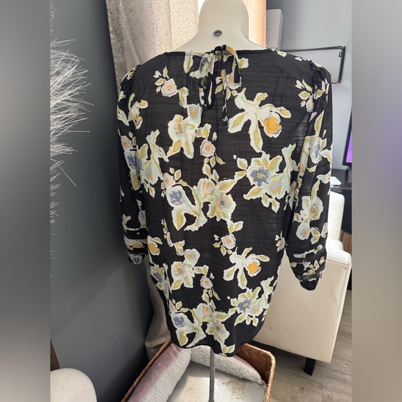 CL Lauren Conrad floral Print Women's Top - Black and Green - Picture 6 of 6